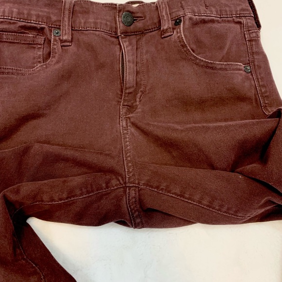 Madewell High Riser Skinny Maroon Jean Pants - Picture 7 of 11